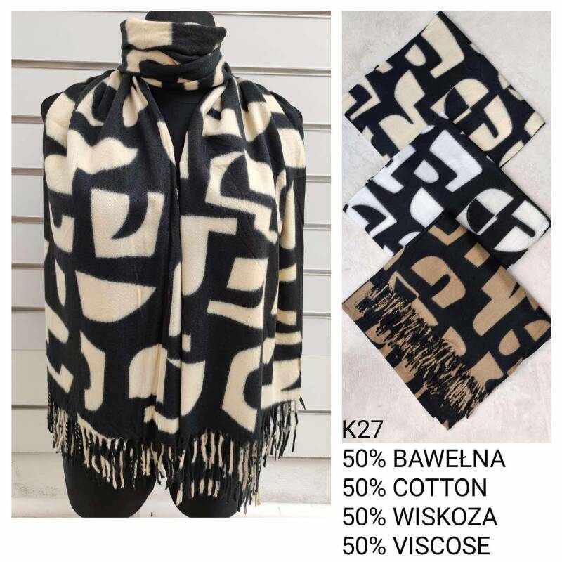 Szaliki damskie Roz Standard Mix kolor Paczka 12 szt